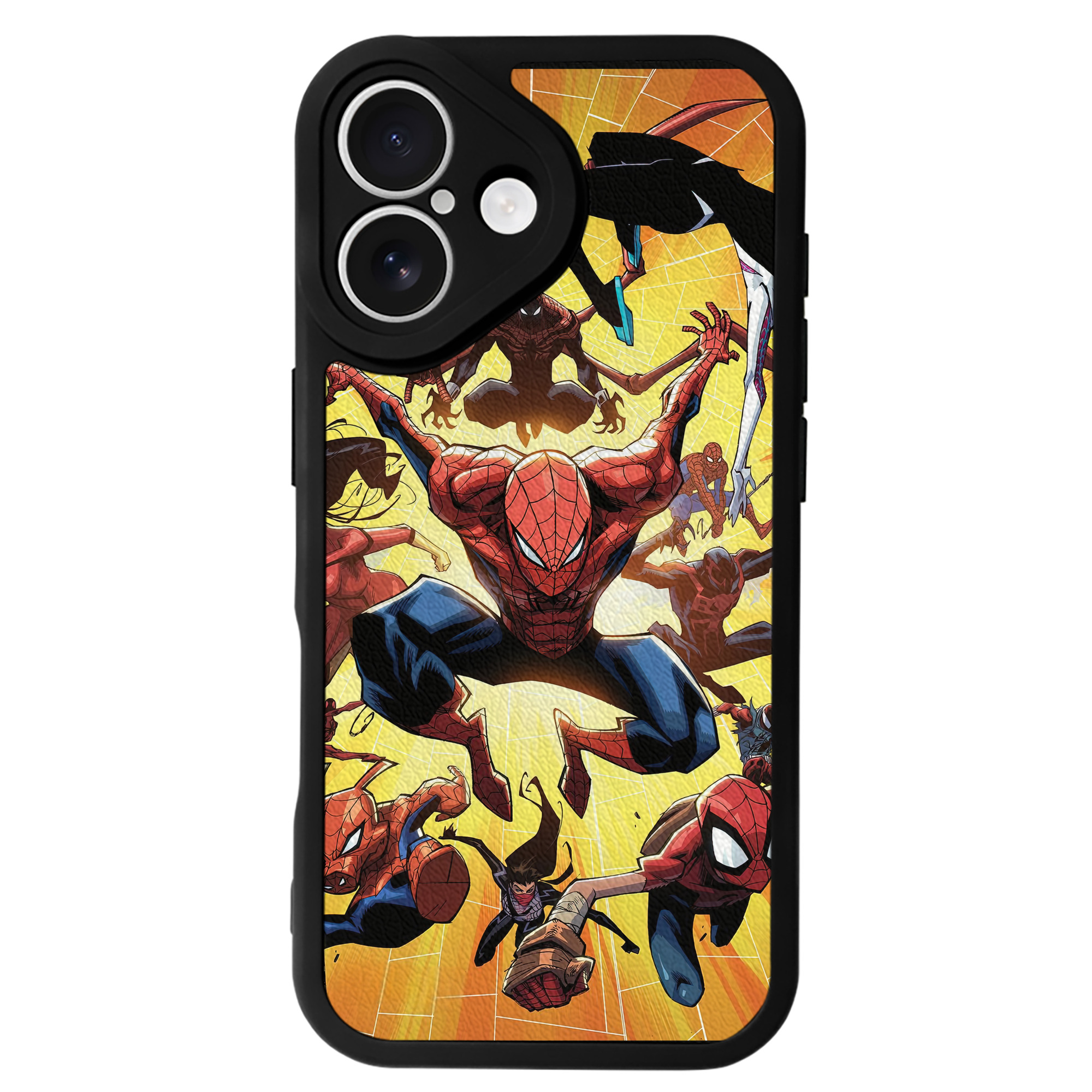 （画像用） Spider Man スパイダーマン 【iPhone 16シリーズ対応】シリコンスマホケース（レザー調） 材質：シリコン